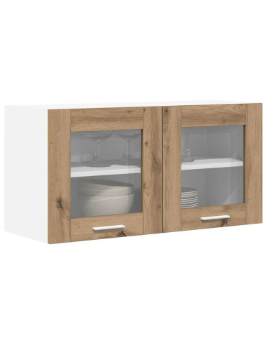 Armadio pensile Rovere Artigiano e Bianco 80 x 31 x 40 cm