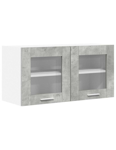 Armadio pensile Grigio Cemento e Bianco 80 x 31 x 40 cm
