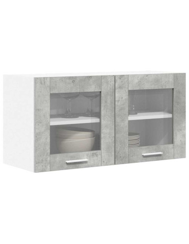 Armadio pensile Grigio Cemento e Bianco 80 x 31 x 40 cm