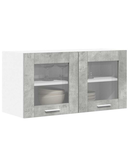 Armadio pensile Grigio Cemento e Bianco 80 x 31 x 40 cm