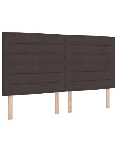 Letto a Sorgente LED Marrone Scuro 180 x 200 cm Tessuto