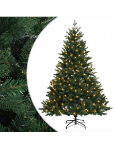Albero di Natale Artificiale con Rami Pieghevoli 180 cm 300 LED