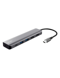 TRUST ADATTATORE DOCKING STATION MULTIPORT 6 IN 1 , 2 HDMI 4K, 1 USB-C, 1 USB-C PD, 2 USB-A 3.2, DAL