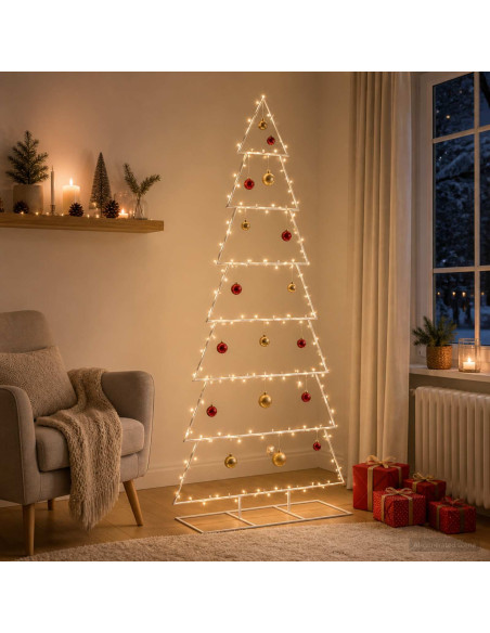 Albero di Natale in metallo con supporto KUOPIO 210 cm Acciaio