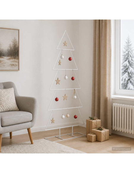 Albero di Natale in metallo con supporto KUOPIO 150 cm Acciaio