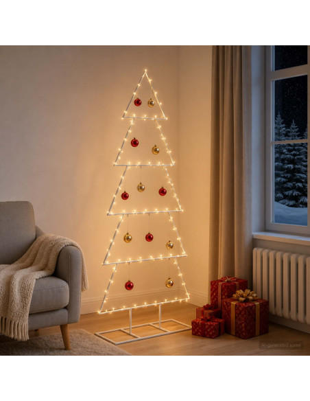 Albero di Natale in metallo con supporto KUOPIO 150 cm Acciaio