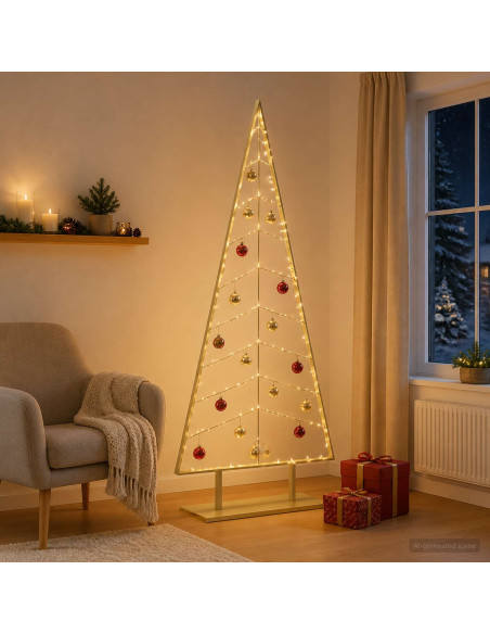 Albero di Natale in metallo con supporto KUOPIO 210 cm Acciaio