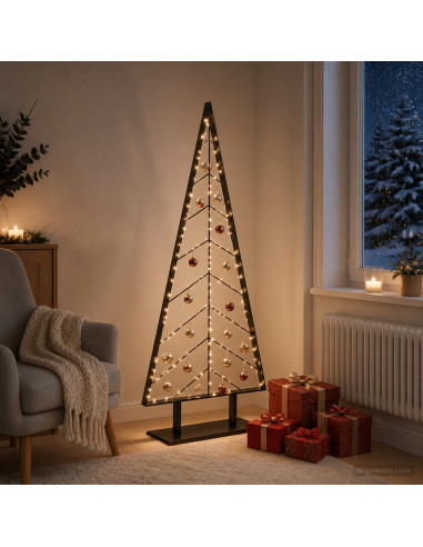 Albero di Natale in metallo con supporto KUOPIO 150 cm Acciaio