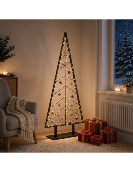 Albero di Natale in metallo con supporto KUOPIO 150 cm Acciaio