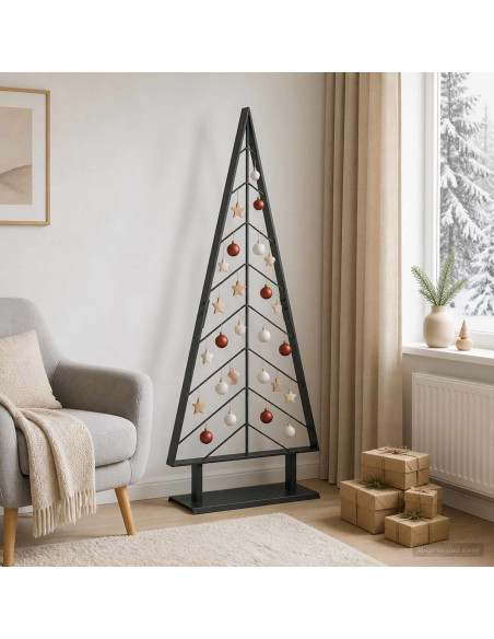 Albero di Natale in metallo con supporto KUOPIO 125 cm Acciaio