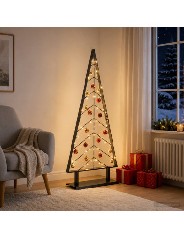 Albero di Natale in metallo con supporto KUOPIO 125 cm Acciaio