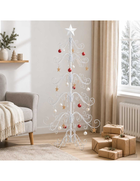 Albero di Natale in metallo KUOPIO 150 cm acciaio White