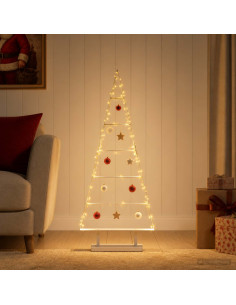 Albero di Natale in metallo KUOPIO 90 cm Acciaio Bianco
