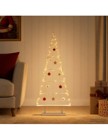 Albero di Natale in metallo KUOPIO 90 cm Acciaio Bianco