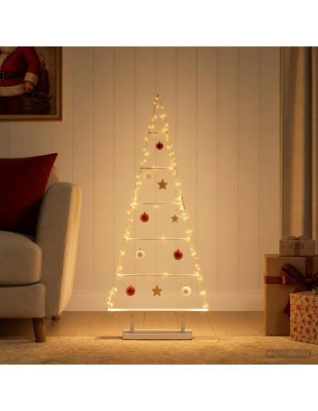 Albero di Natale in metallo KUOPIO 90 cm Acciaio Bianco