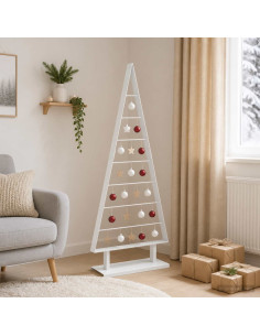 Albero di Natale in metallo KUOPIO 125 cm Acciaio Bianco