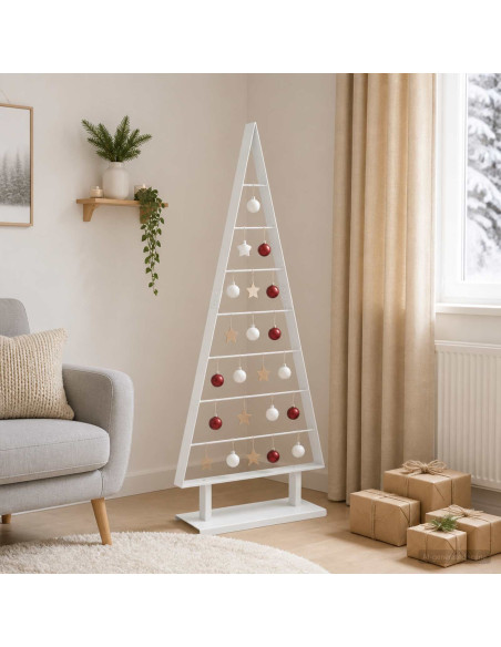 Albero di Natale in metallo KUOPIO 125 cm Acciaio Bianco