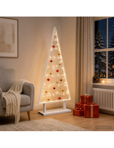 Albero di Natale in metallo KUOPIO 125 cm Acciaio Bianco