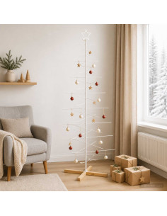 Albero di Natale in metallo con supporto KUOPIO 210 cm Acciaio