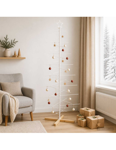 Albero di Natale in metallo con supporto KUOPIO 210 cm Acciaio