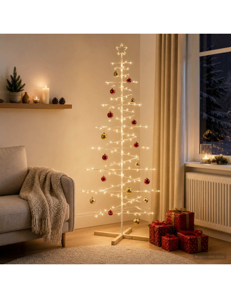 Albero di Natale in metallo con supporto KUOPIO 210 cm Acciaio