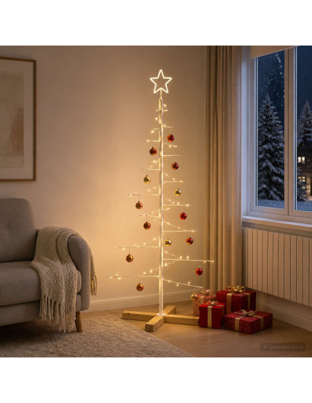 Albero di Natale in metallo con supporto KUOPIO 120 cm Acciaio