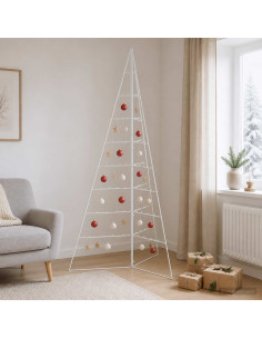 Albero di Natale in metallo KUOPIO 180 cm Acciaio Bianco