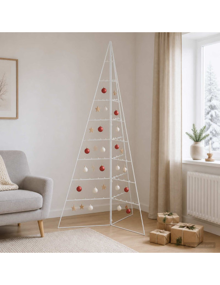 Albero di Natale in metallo KUOPIO 180 cm Acciaio Bianco