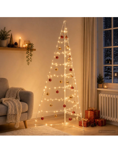 Albero di Natale in metallo KUOPIO 180 cm Acciaio Bianco