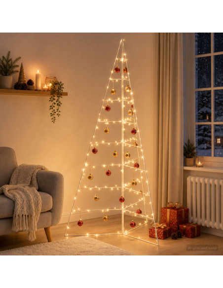 Albero di Natale in metallo KUOPIO 180 cm Acciaio Bianco