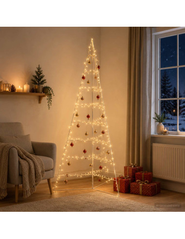 Albero di Natale in metallo KUOPIO 210 cm Acciaio Bianco