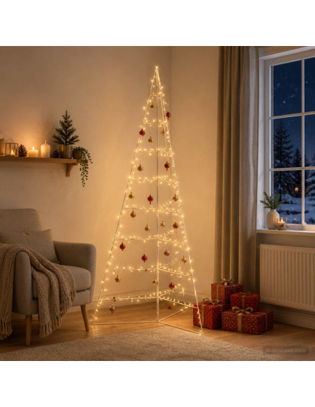 Albero di Natale in metallo KUOPIO 210 cm Acciaio Bianco