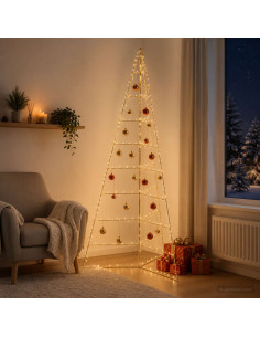 Albero di Natale in metallo KUOPIO 210 cm Acciaio Oro