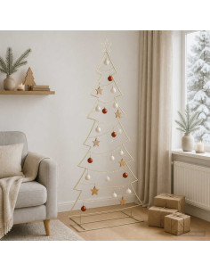 Albero di Natale in metallo con supporto KUOPIO 210 cm Acciaio