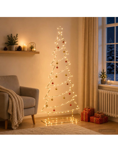 Albero di Natale in metallo con supporto KUOPIO 210 cm Acciaio