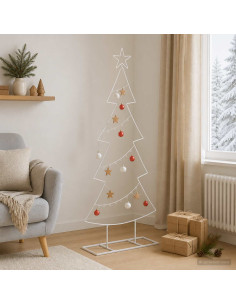 Albero di Natale in metallo con supporto KUOPIO 125 cm Acciaio