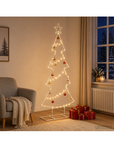 Albero di Natale in metallo con supporto KUOPIO 125 cm Acciaio