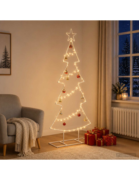 Albero di Natale in metallo con supporto KUOPIO 125 cm Acciaio