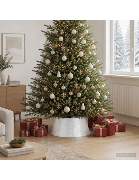 Gonna per albero di Natale A forma di cono Bianco Ø 62 x 25 cm