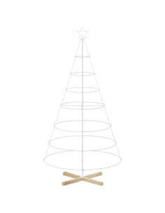 Albero a Cono di Natale KUOPIO 180 cm Acciaio Bianco 2