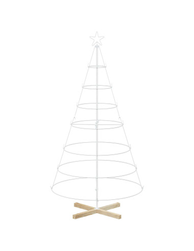 Albero a Cono di Natale KUOPIO 180 cm Acciaio Bianco