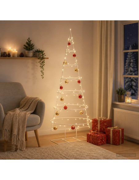 Albero di Natale in metallo con supporto KUOPIO 180 cm Acciaio