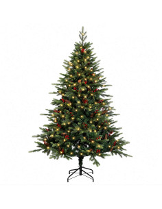 Albero di Natale Artificiale con Rami Pieghevoli 150 cm 150 LED 2