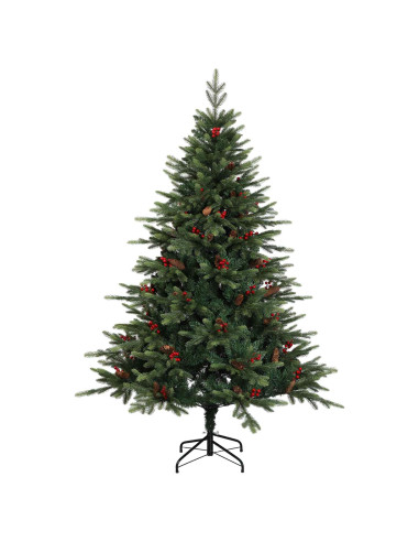 Albero di Natale Artificiale con Rami Pieghevoli 150 cm 150 LED