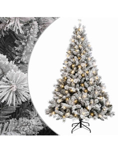 Albero di Natale Artificiale con Rami Pieghevoli 180 cm 300 LED