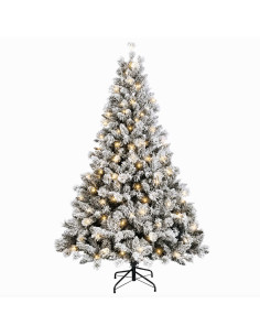 Albero di Natale Artificiale con Rami Pieghevoli 180 cm 300 LED 2