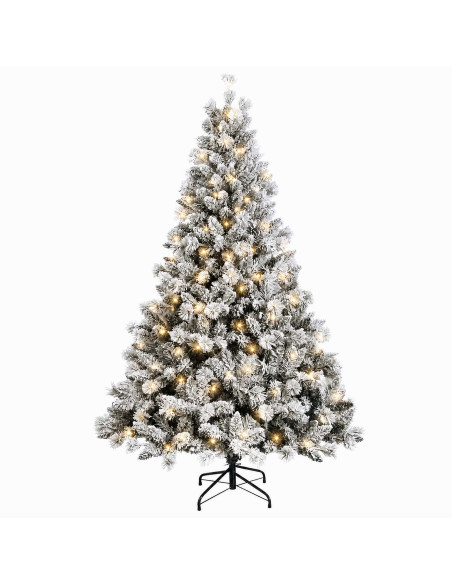 Albero di Natale Artificiale con Rami Pieghevoli 180 cm 300 LED