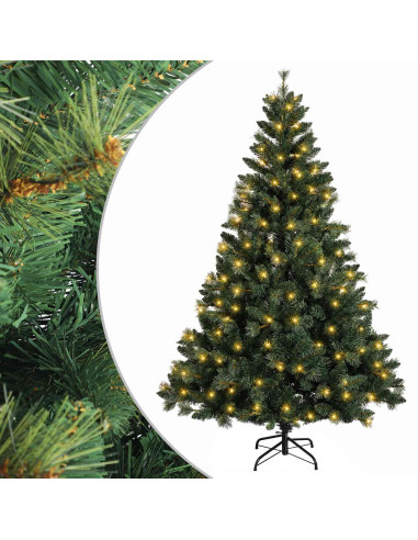 Albero di Natale Artificiale con Rami Pieghevoli 180 cm 300 LED