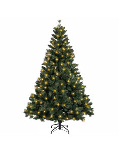 Albero di Natale Artificiale con Rami Pieghevoli 180 cm 300 LED 2