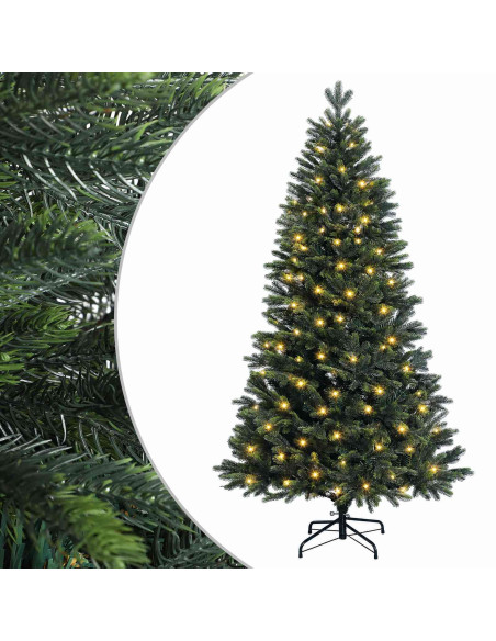 Albero di Natale Artificiale con Rami Pieghevoli 120 cm 150 LED